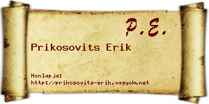 Prikosovits Erik névjegykártya